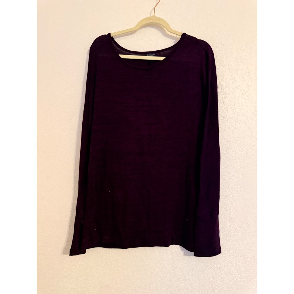Faded Glory Womens Plus Size XXL 20 Long Sleeve Top Purple Knit Pullover
